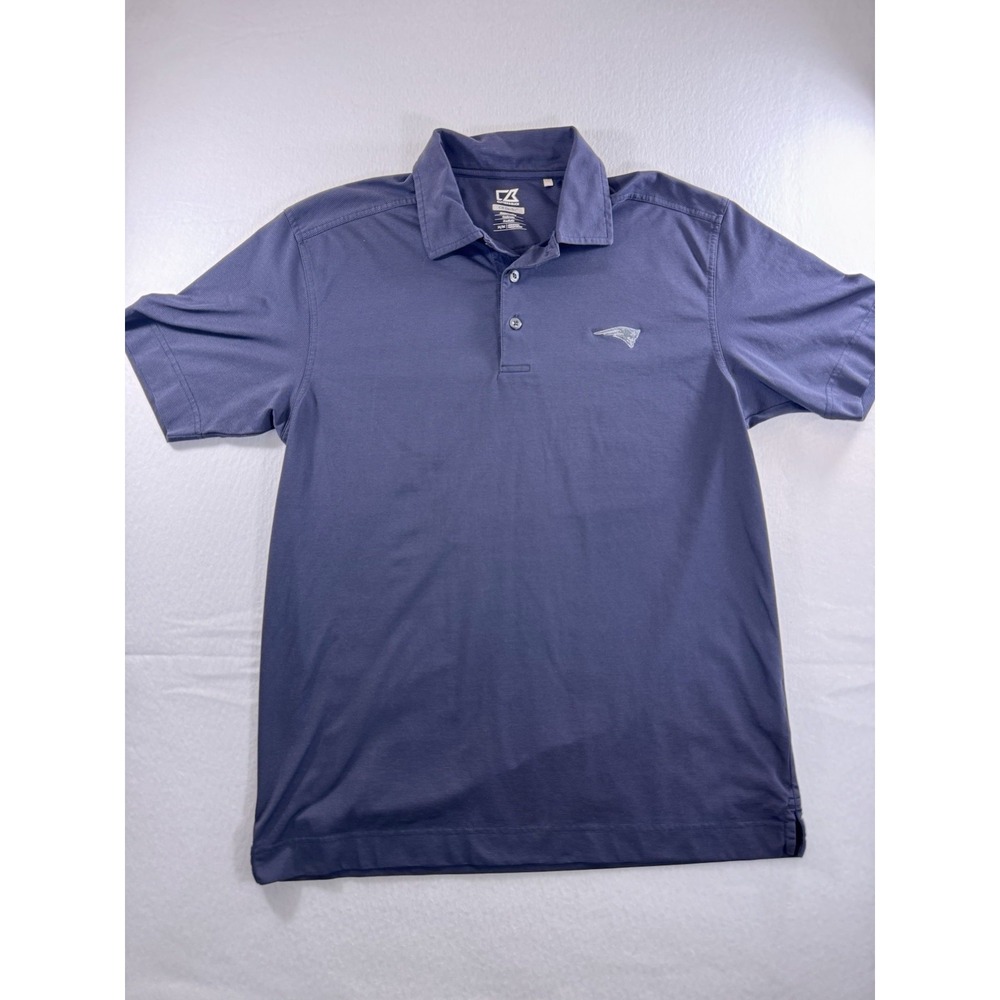 Cutter & Buck CB DryTec Mens Polo Shirt Black Medium NFL Patriots Embroidered
